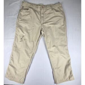 Carhartt FR Flame Resistant Canvas Work Pants Khaki 46x30 Dungaree Fit FRB159-GK